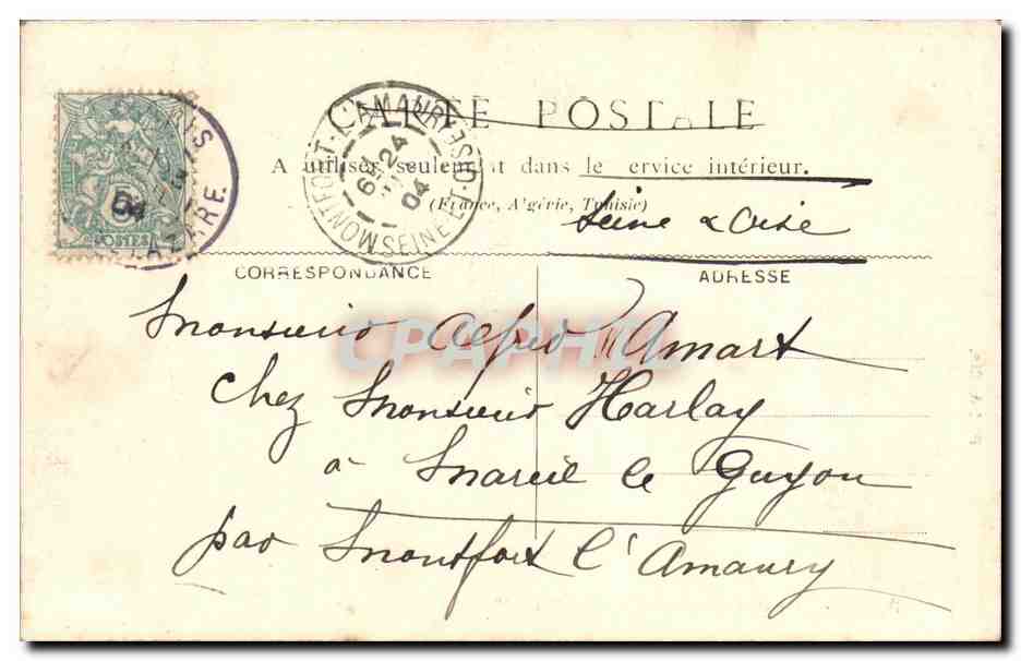 CPA Paris Boulevard et Porte Saint Martin — Verso