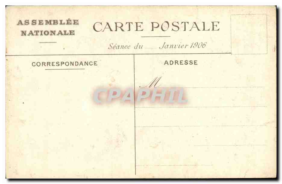 CPA Paris Assemblee Nationale La Salle Marengo ou s opere le depouillement du scrutin  — Rückseite