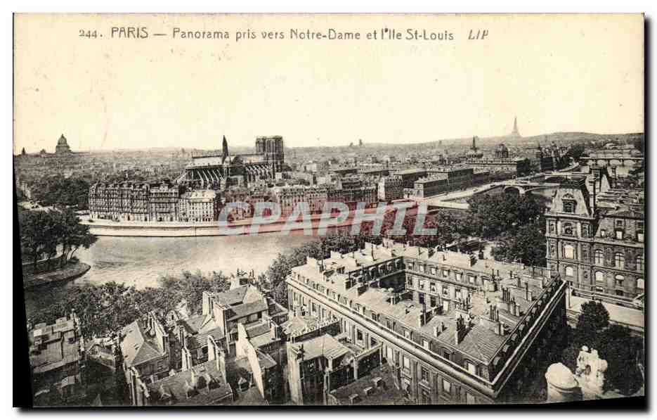 CPA Paris Panorama pris vers Notre Dame et l lle St Louis