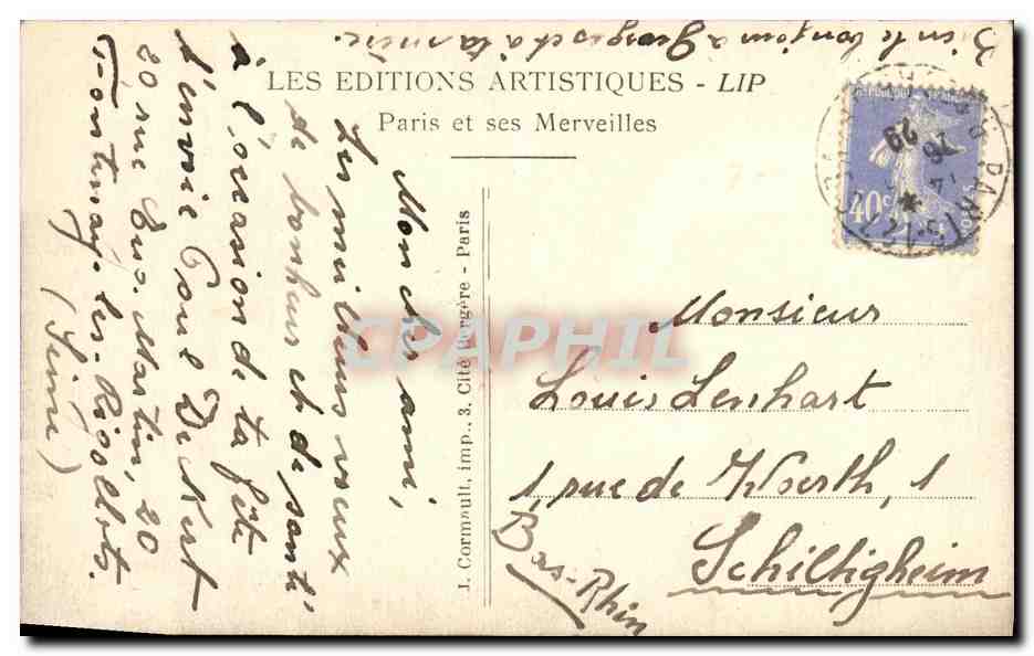 CPA Paris Panorama pris vers Notre Dame et l lle St Louis — Rückseite