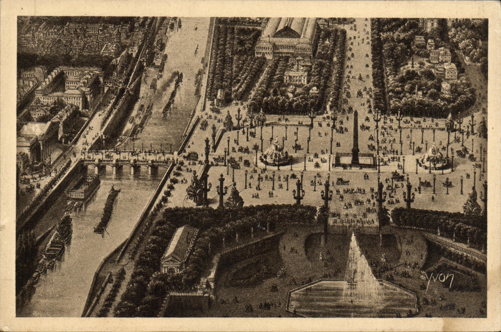 CPA Paris Place de la Concourde et Bassin des Tuileries