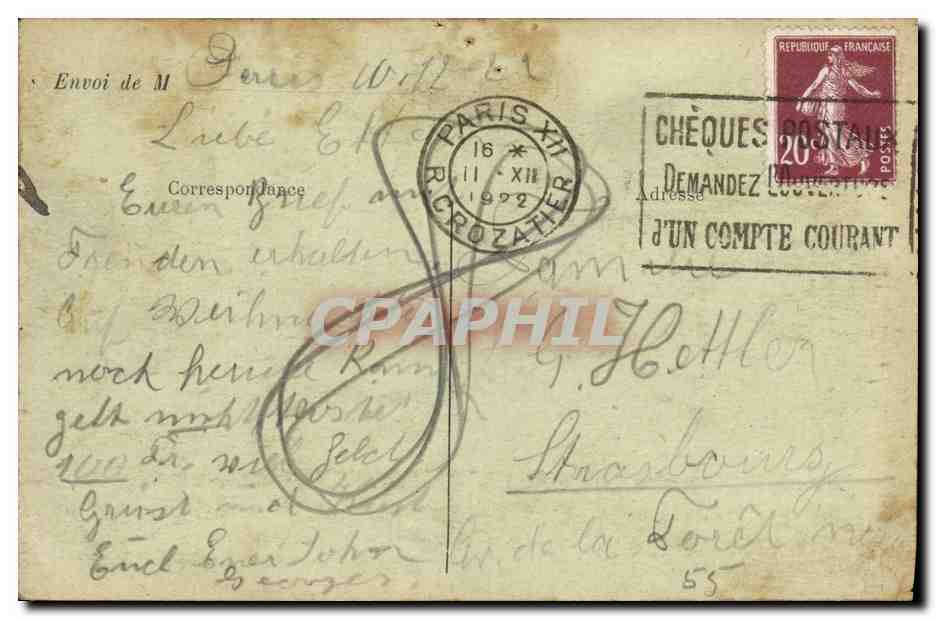CPA Paris Arc de Triomphe de L Etoile Tombe du soldat inconnu — Rückseite