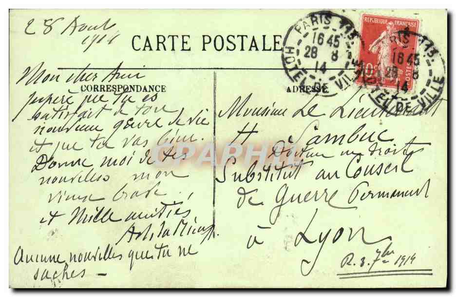 CPA Paris L Ecole de Droit Universite Assas — Rückseite