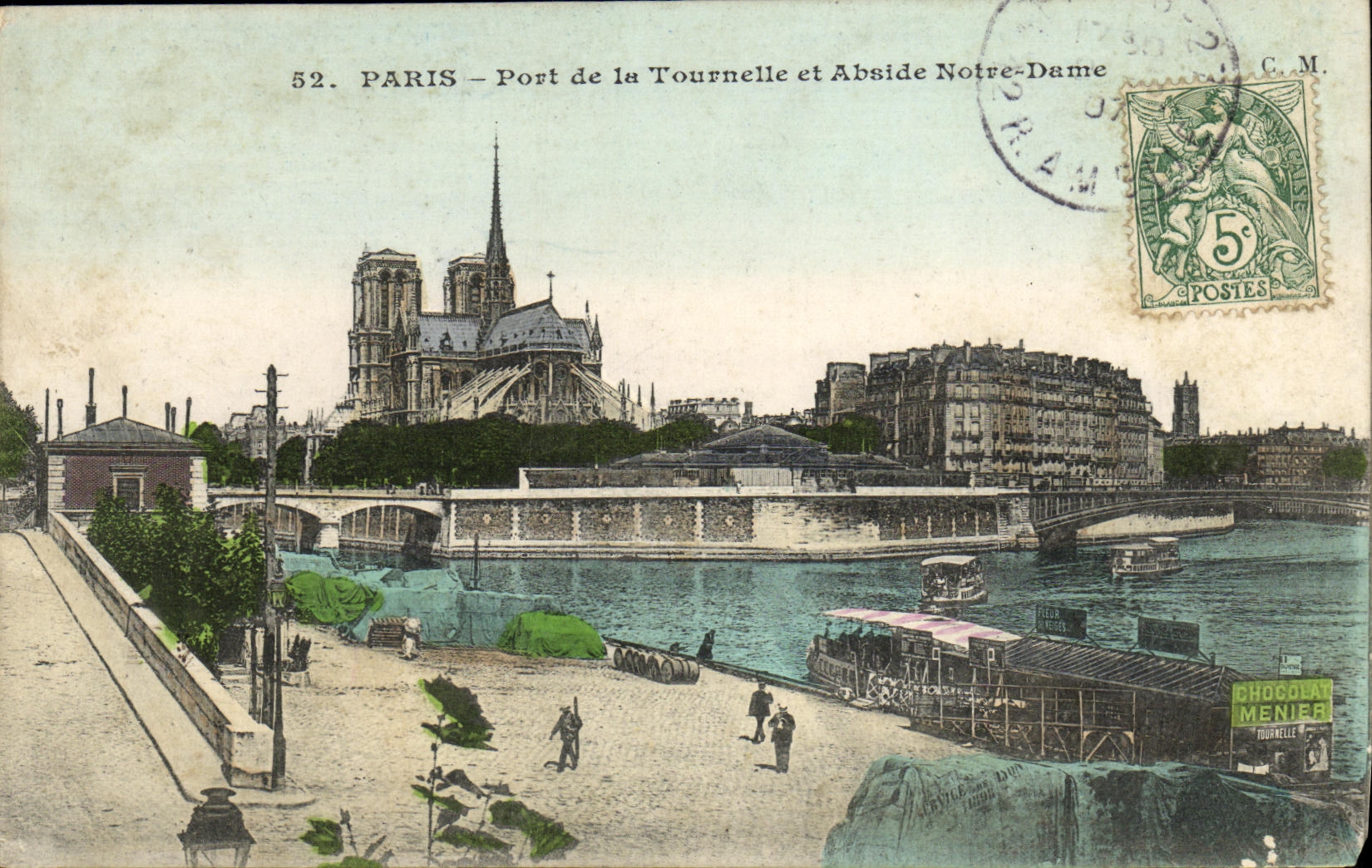 CPA Paris Port de la Tournelle et Abside Notre Dame