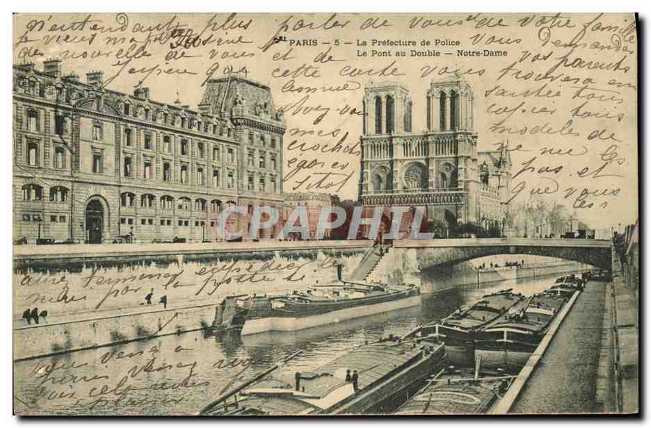 CPA Paris Prefecture de Police Le pont au double Notre Dame 