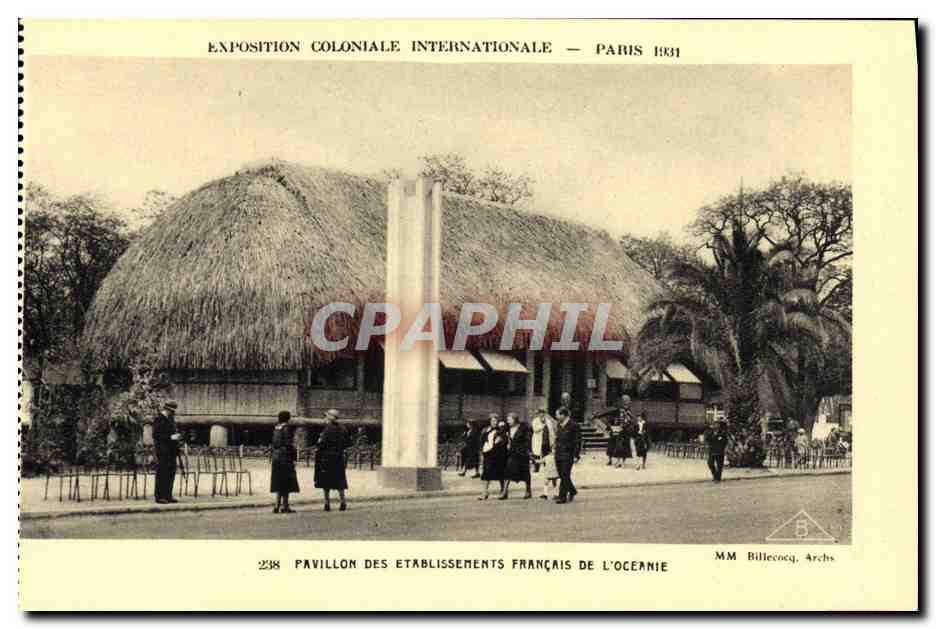 Pabellón de los Establecimientos Franceses de Oceanía — Exposición Colonial Internacional — París 1931 — M.M. Billecocq, Archs