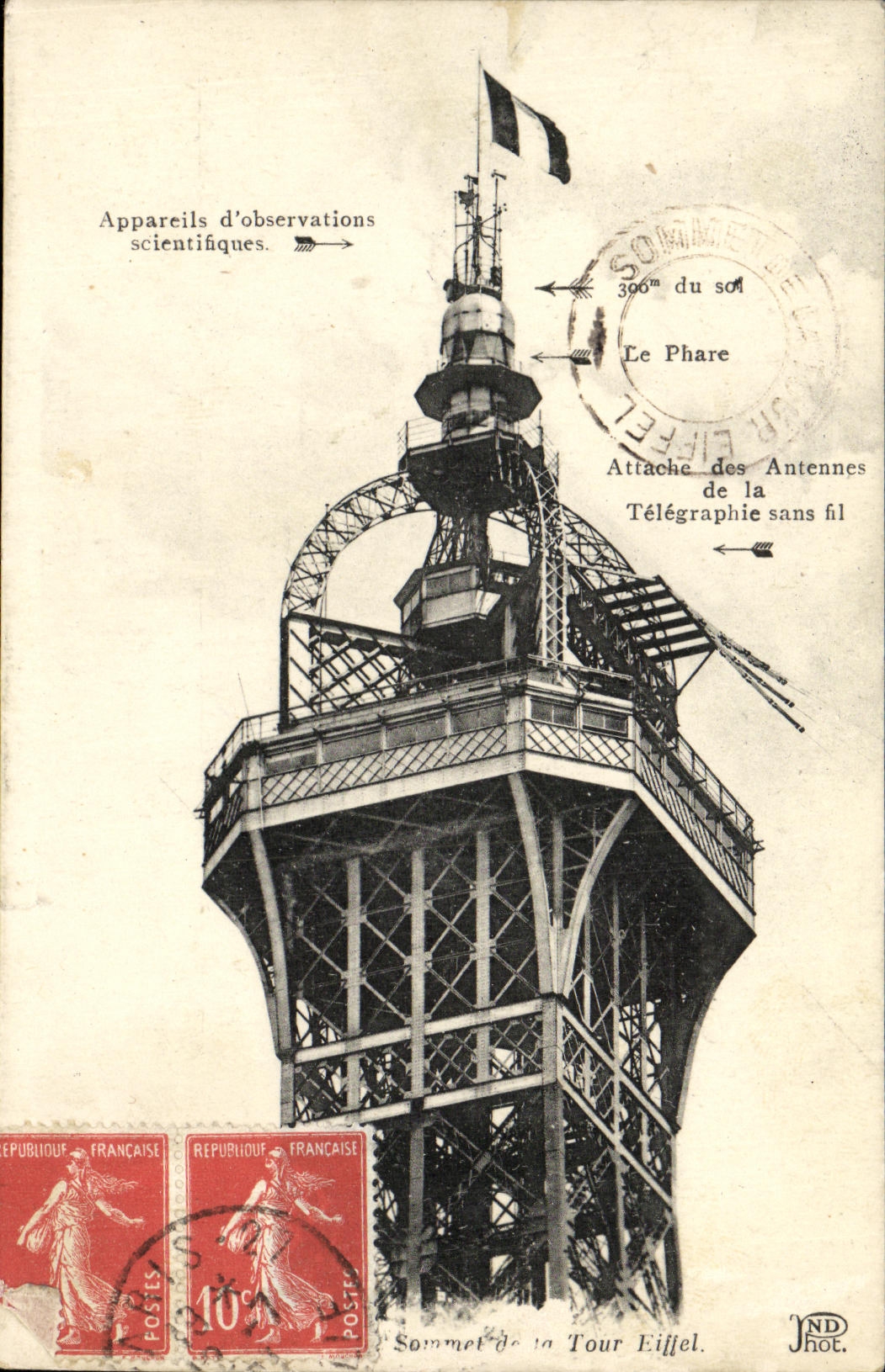 CPA Paris Appareils d observation scientifiques Attache des antennes de la TElegraphie sans fil 