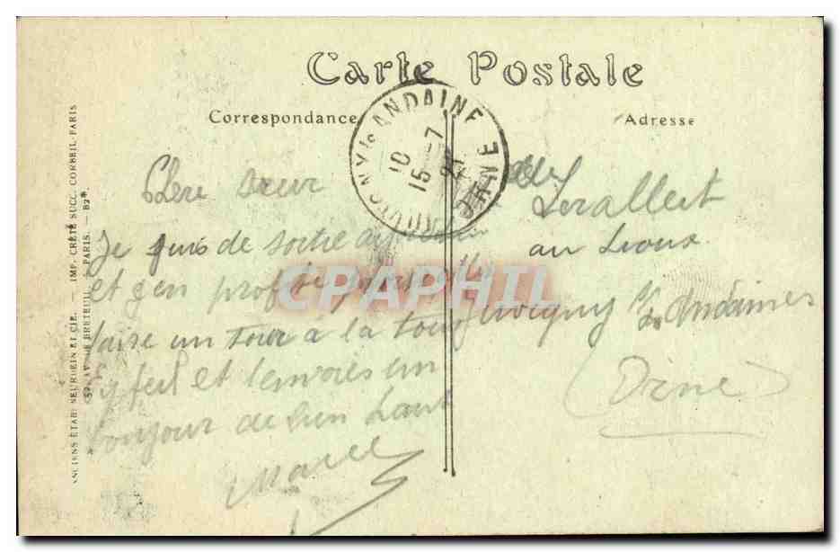 CPA Paris Appareils d observation scientifiques Attache des antennes de la TElegraphie sans fil  — Rückseite