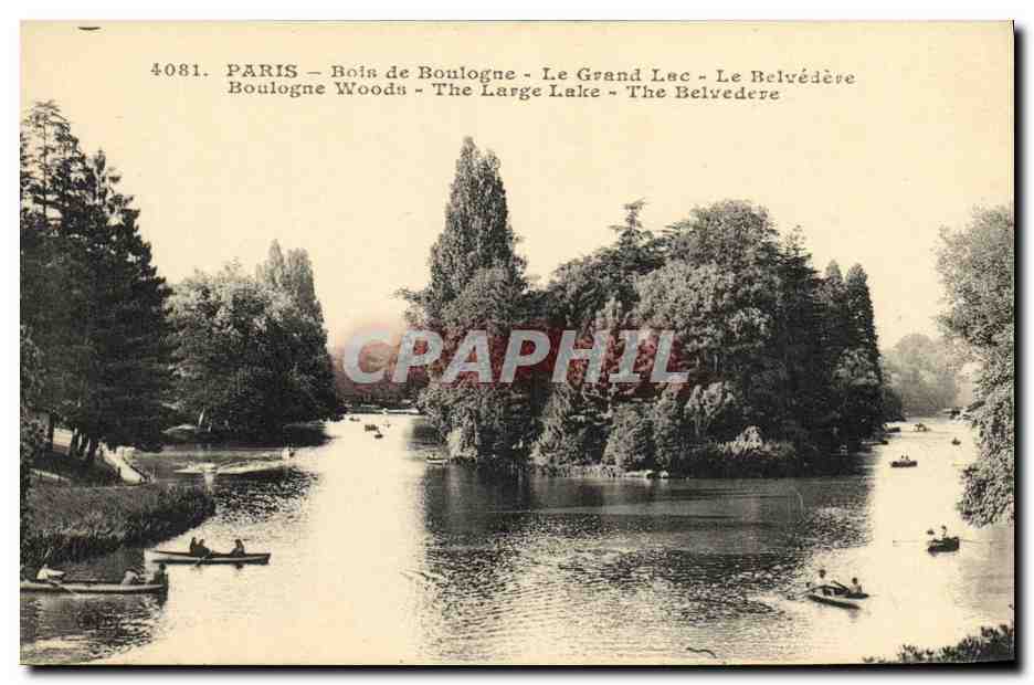 CPA Paris Bois de Boulogne Le Grand Lac Le Belvedere