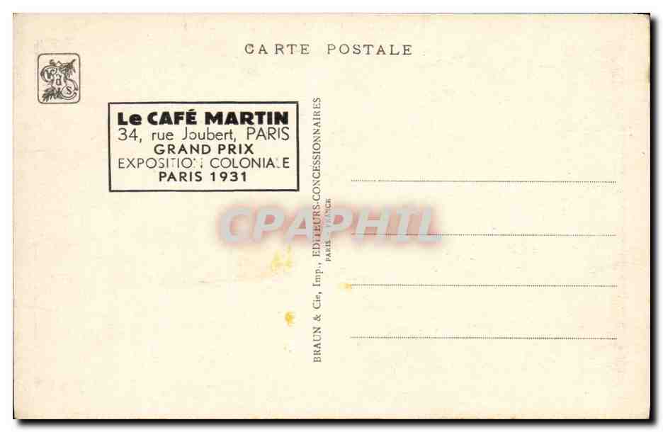 CPA Paris Exposition Coloniale Internationale 1931 Cameroun Togo Entree du pavillon de la chasse  — Rückseite