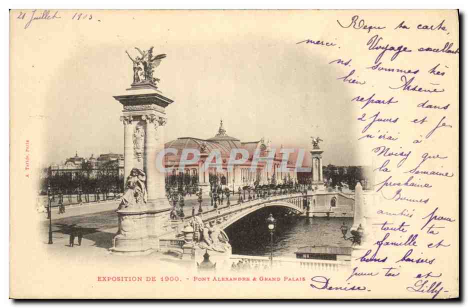 CPA Paris Exposition Pont Alexandre et Grand Palais