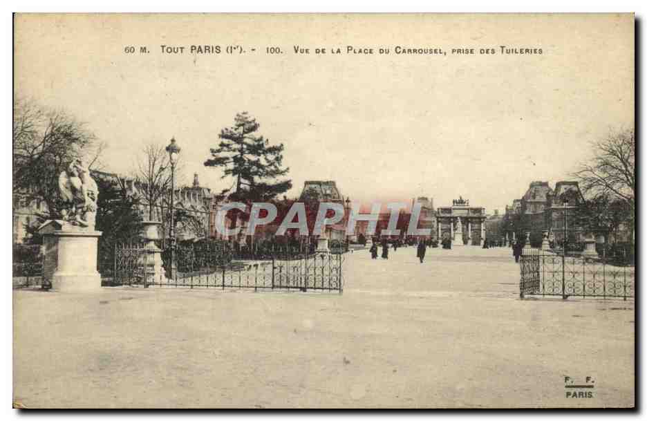 CPA Paris Tour Vue De La Place De Carrousel Prise des Tuileries 