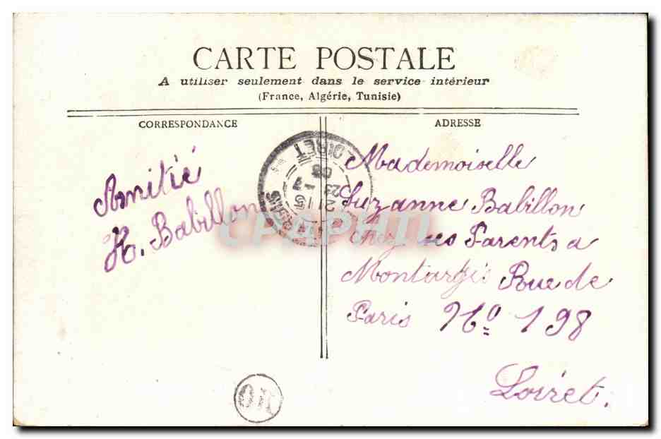 CPA Paris Banque De France — Rückseite