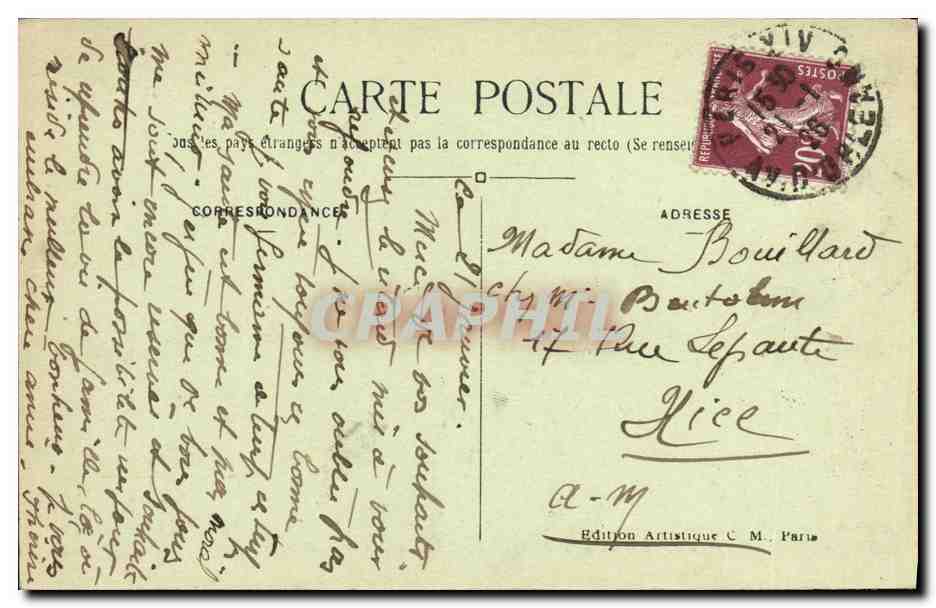 CPA Paris La Rue Souffot et le Pantheon — Rückseite