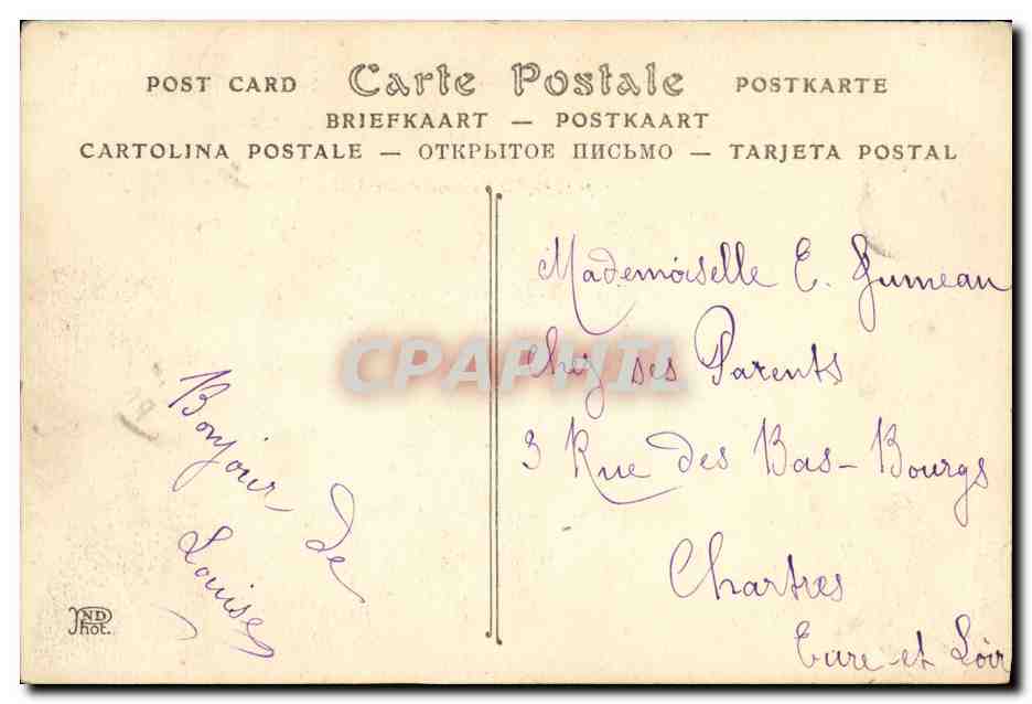 CPA Paris Hotel de ville Marche aux fleurs  — Rückseite