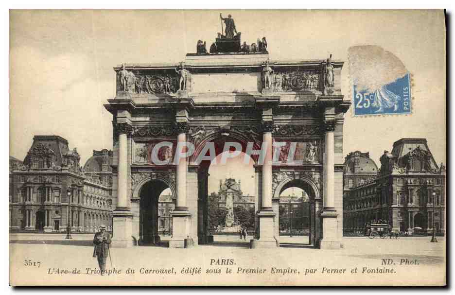 CPA Paris L Arc De Triomphe du Carrousel