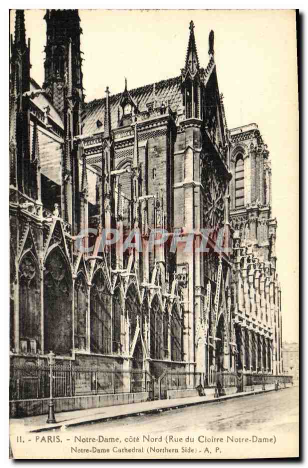 CPA Paris Notre Dame Cote Nord Rue du cloitre Notre Dame