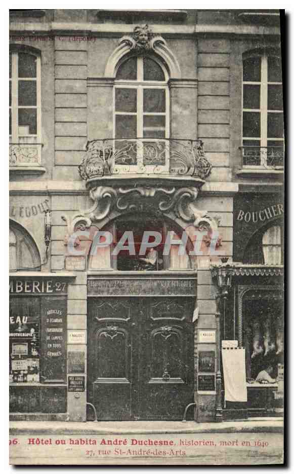 CPA Hotel ou Habita Andre Duchesne Historien mort en 1640 Rue Saint Andre des Arts