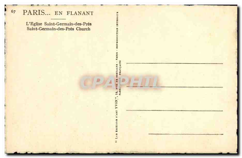CPA Paris En Flanant L Eglise Saint Germain des Pres  — Rückseite