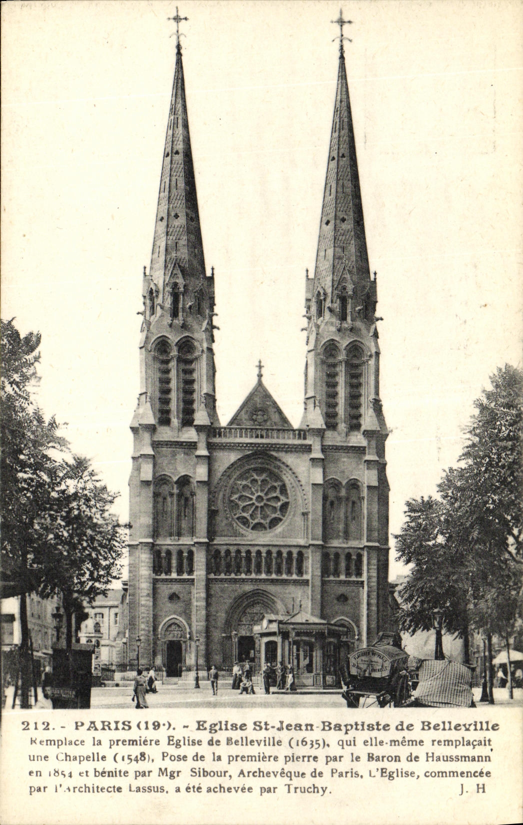 CPA Paris Eglise Saint Jean Baptiste de Belleville