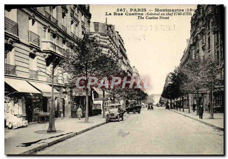 CPA Paris Montmartre La Rue Custine General en chef 