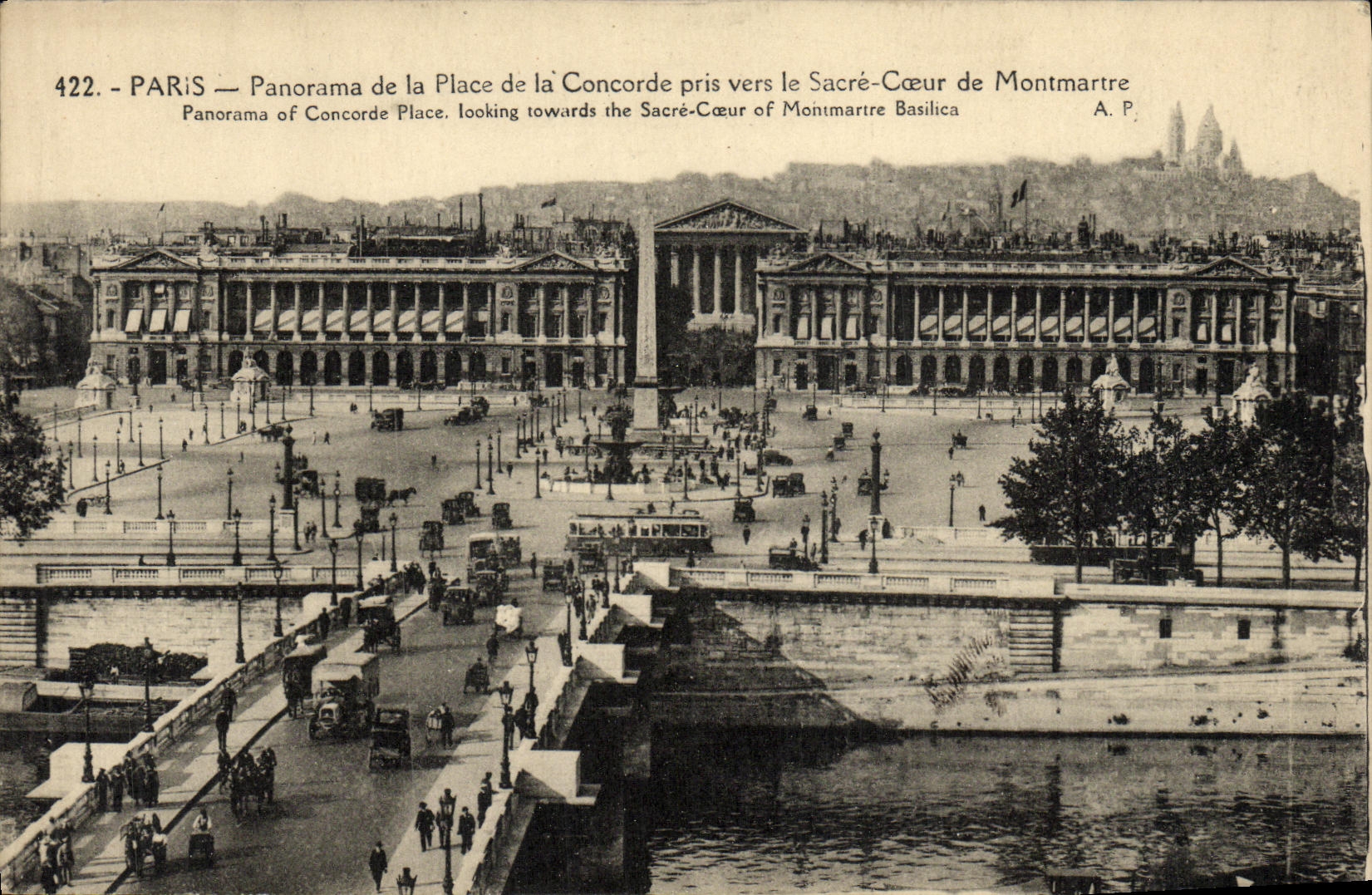 CPA Paris Panorama de la Place Concorde Pris Vers Le Sacre Coeur de Montmartre
