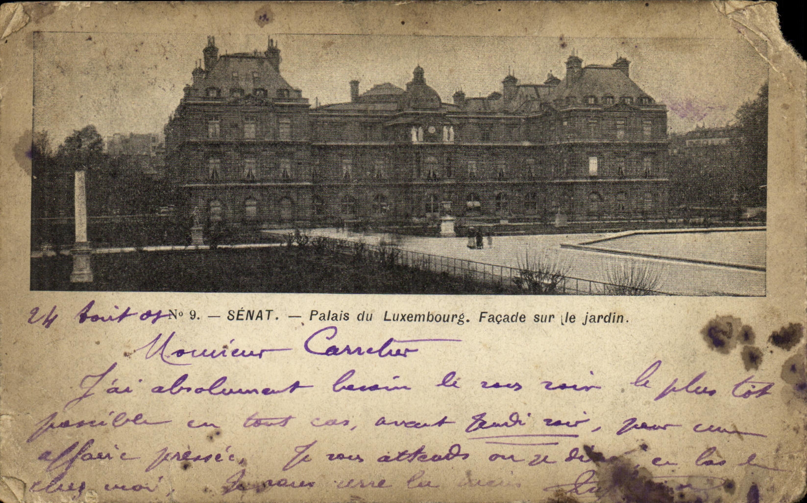 CPA Senat Palais du Luxembourg Facade Sur Le Jardin