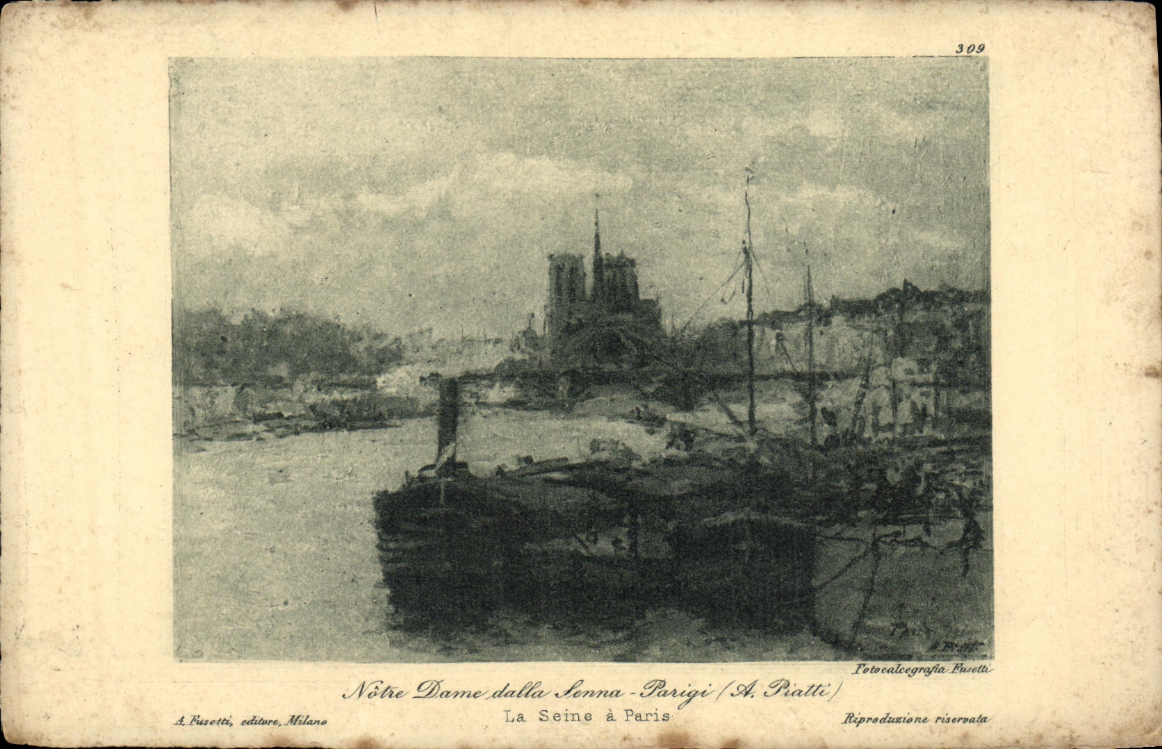 CPA La Seine a Paris Notre Dame