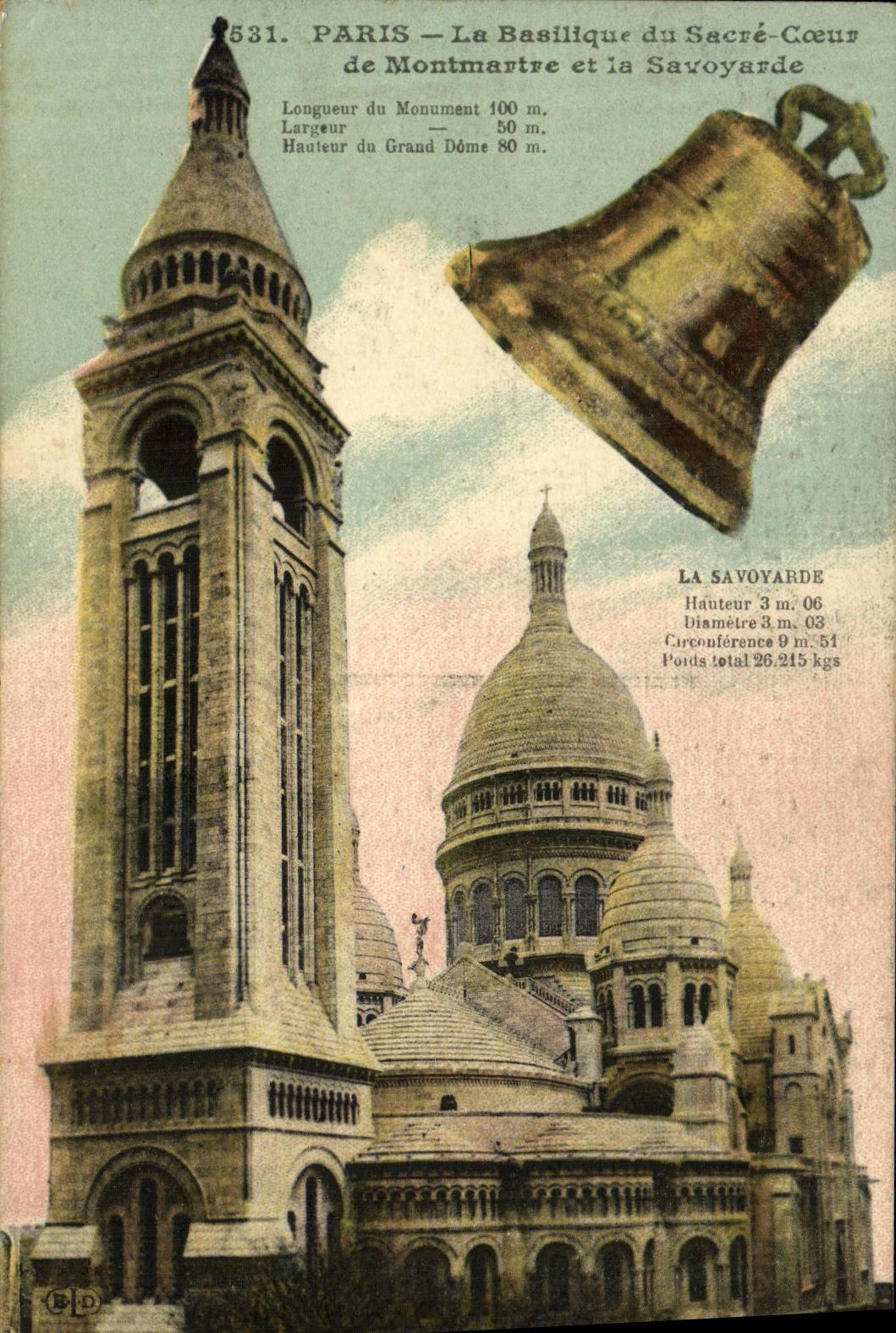 CPA Paris La Basilique Du Sacre Coeur de Montmartre et la Savoyarde Cloche 