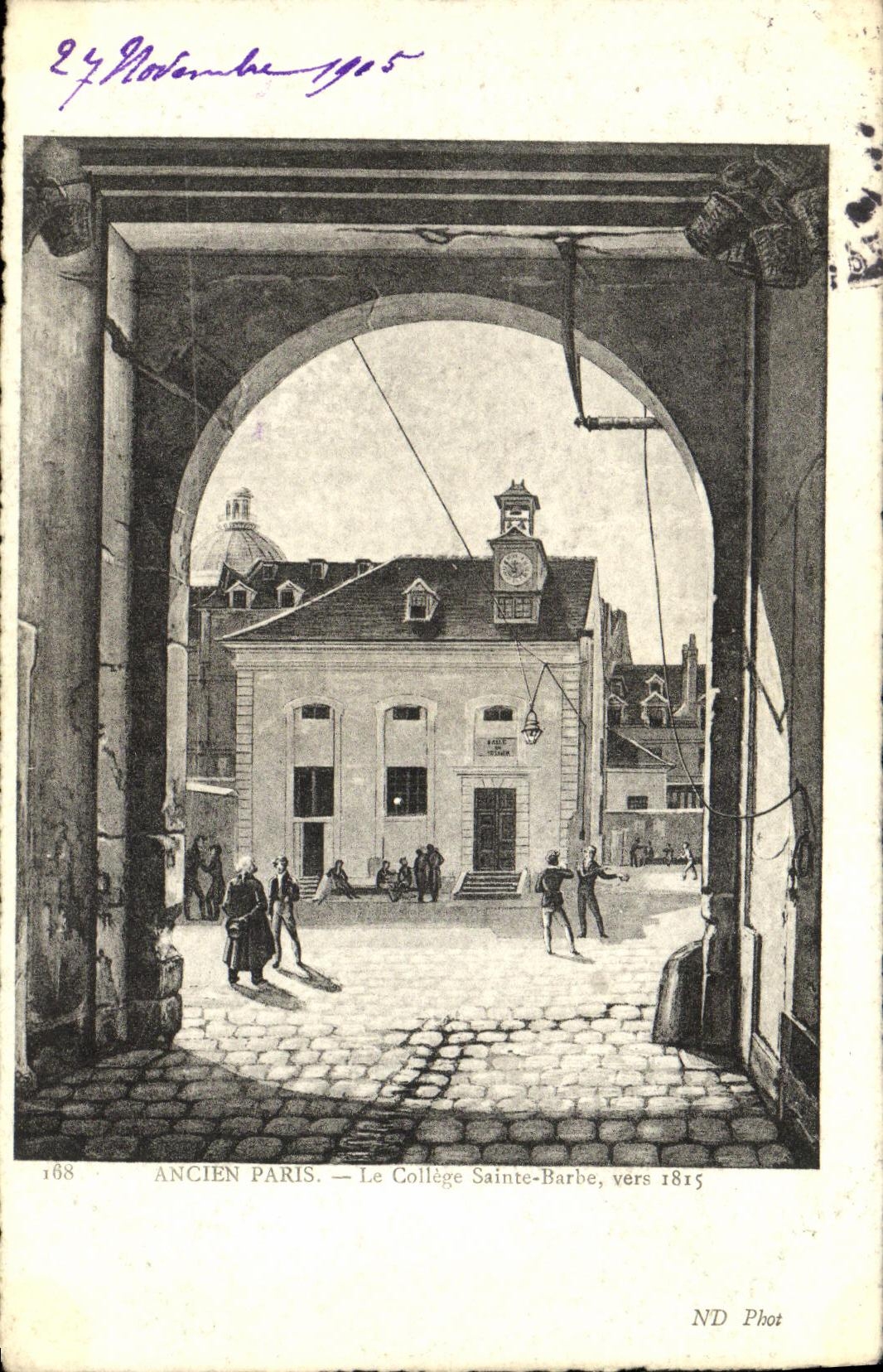 CPA Ancien Paris Le College Sainte Barbe vers 1815