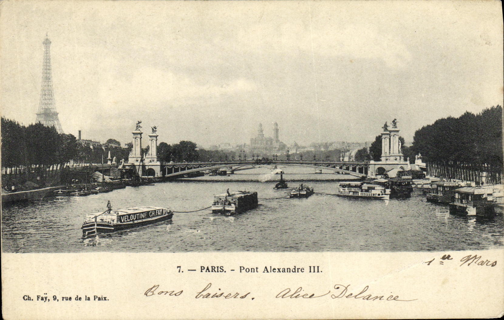CPA Paris Pont Alexandre III Tour Eiffel