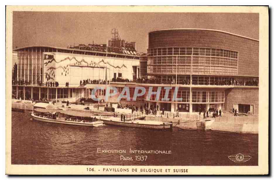 CPA Expostion Internationale Paris 1937 Pavillons de Belgique Et Suisse 