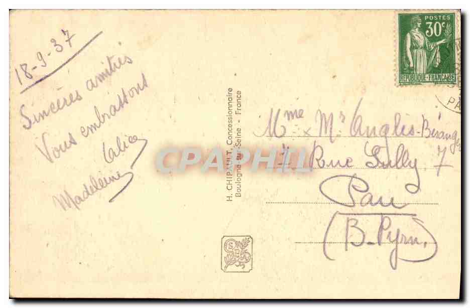 CPA Expostion Internationale Paris 1937 Pavillons de Belgique Et Suisse  — Rückseite