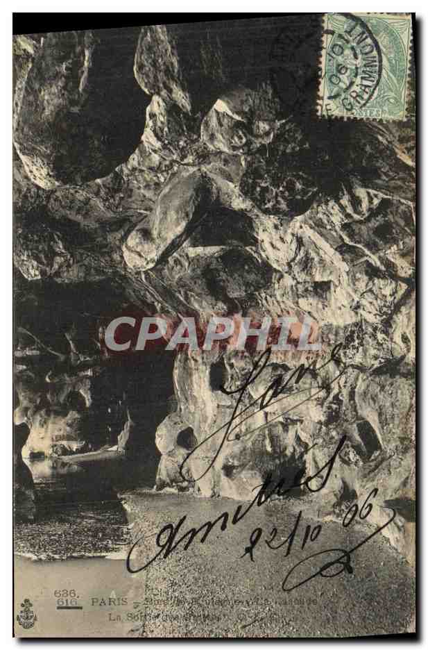 CPA Paris Bois de Boulogne La cascade La sortie des grottes