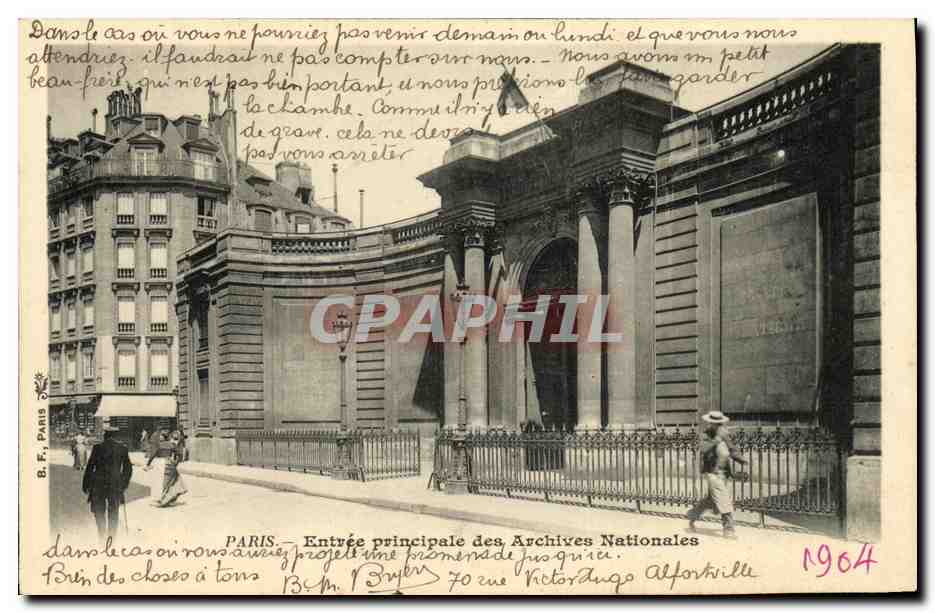 CPA Paris Entree Principale des Archives Nationales 