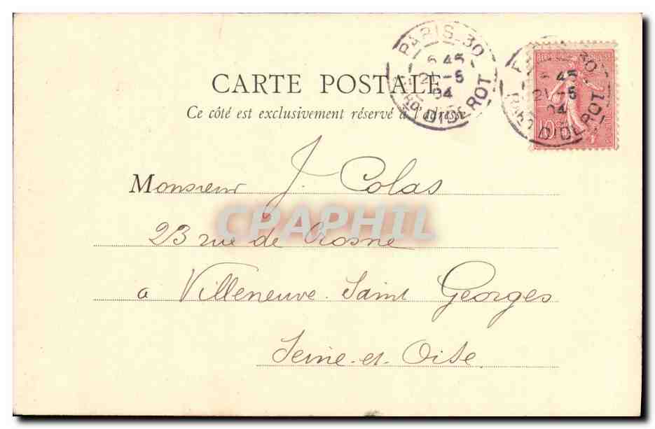 CPA Paris Entree Principale des Archives Nationales  — Rückseite