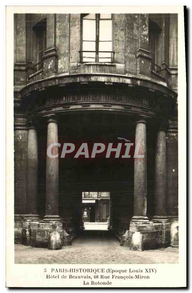 CPA Paris Historique Hotel de Beauvais Rue Francois Miron La Rotonde 