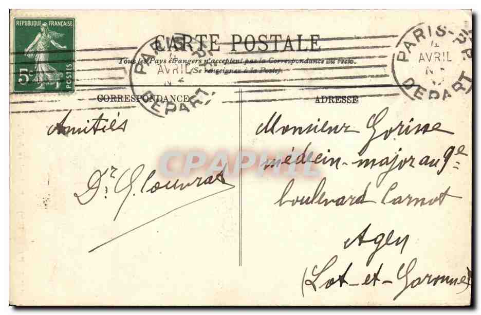 CPA Paris Le Tombeau de L Empereur aux Invalides Napoleon 1er — Verso