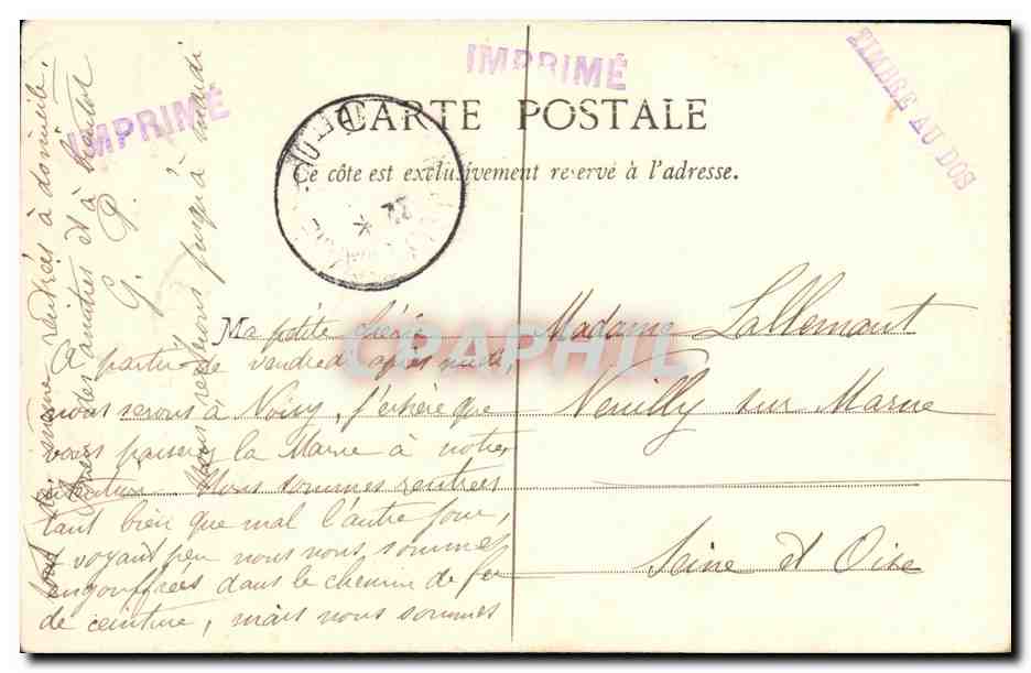 CPA Paris La Fontaine St Michel — Rückseite