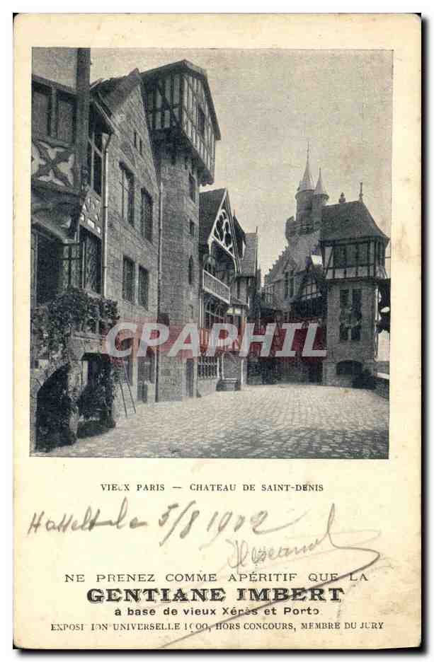 CPA Paris Chateau De Saint Denis Publicite Gentiane Imbert 