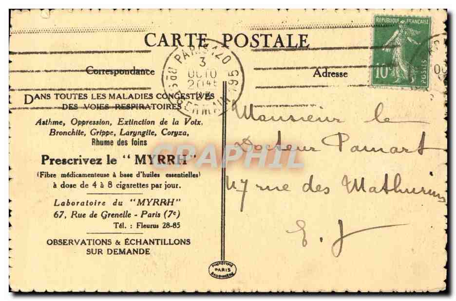 CPA Paris D Autrefois Rue de Sevres Contreforts et cadran solaire dans la cour de l hospice des incurables  — Rückseite