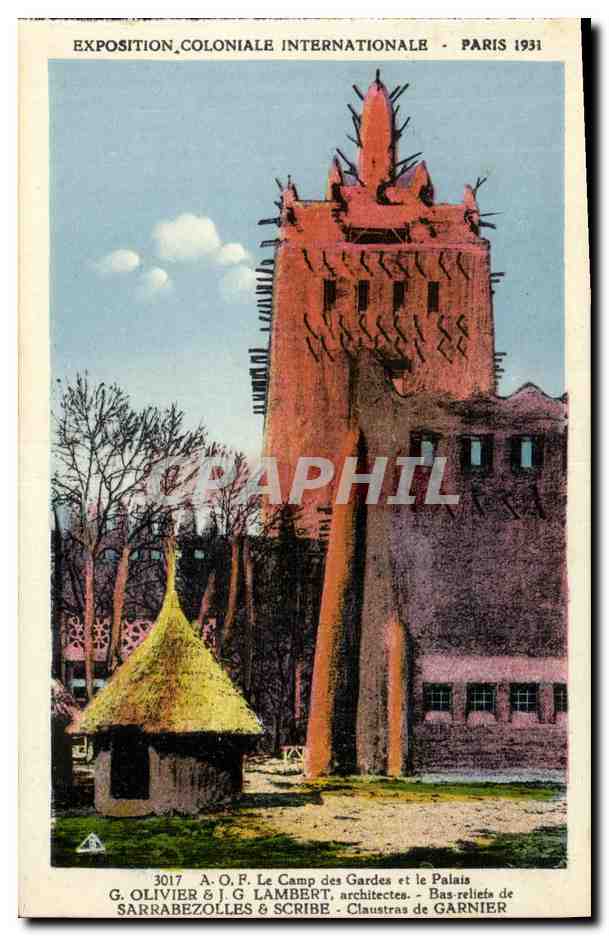 CPA Exposition Coloniale Internationale Paris 1931 AOF Camp des gardes et palais 