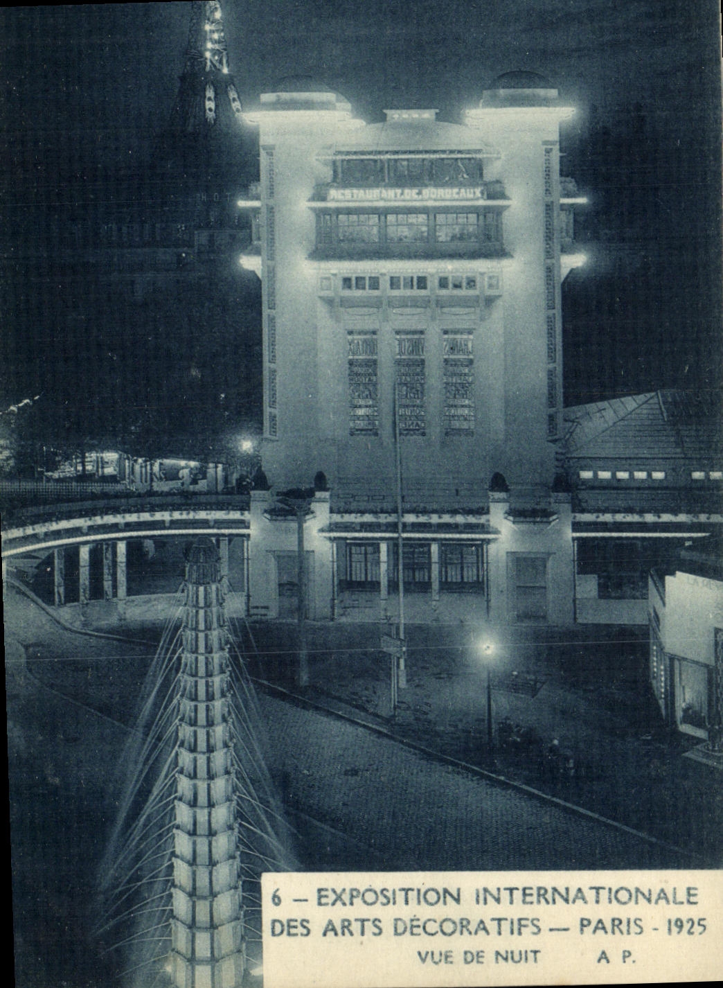 CPA Exposition Internationale des Arts Decoratifs Paris Vue De Nuit 