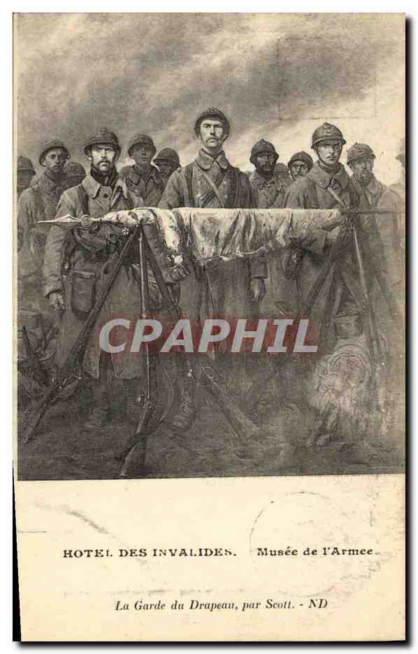 CPA Paris Hotel Des Invalides Musee De L Armee La garde du drapeau par Scott Militaria 