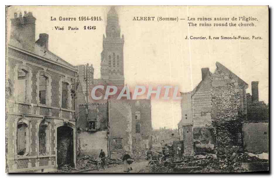 CPA Albert Les Ruines Autour de L Eglise Militaria