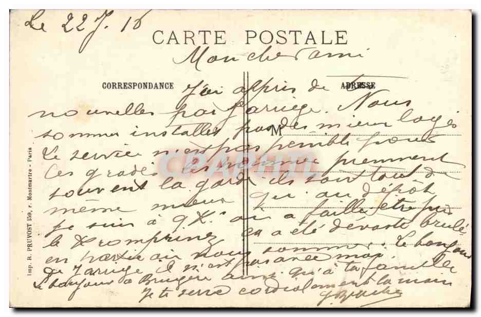 Sampigny (Meuse) - Place de la Mairie (côté droit) — La Grande Guerre 1914-1915 — éditeur Benoist, Bar-le-Duc (Meuse) — Rückseite