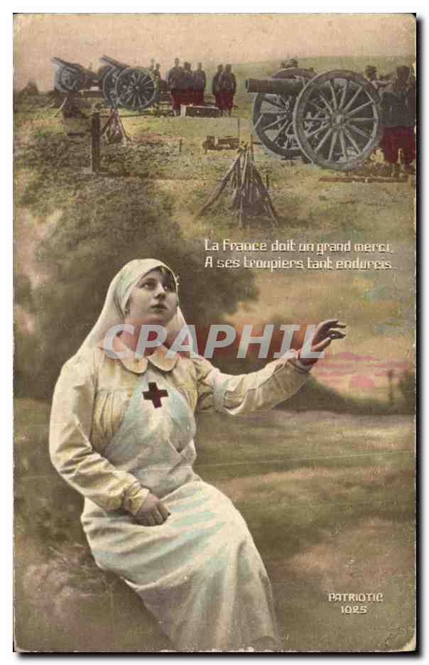 CPA Fantaisie Infirmiere Militaria