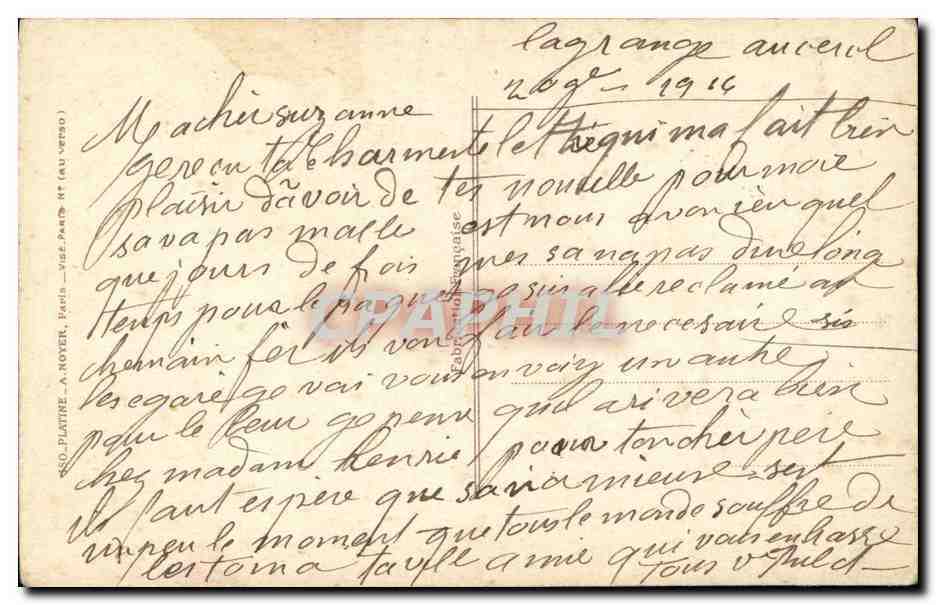CPA Fantaisie Infirmiere Militaria — Verso
