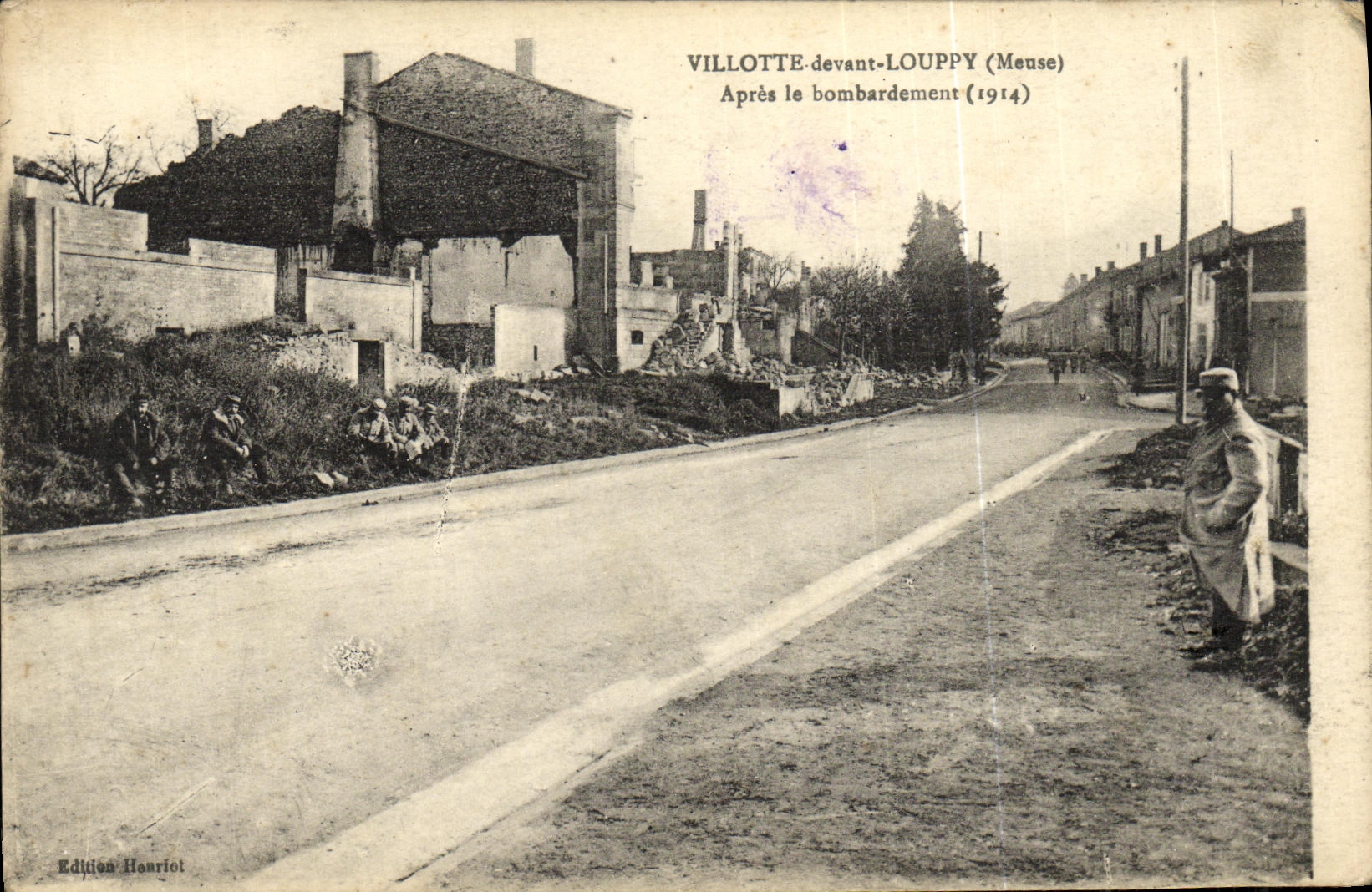Villotte-devant-Louppy (Meuse) — Après le bombardement (1914) — Édition Houriol