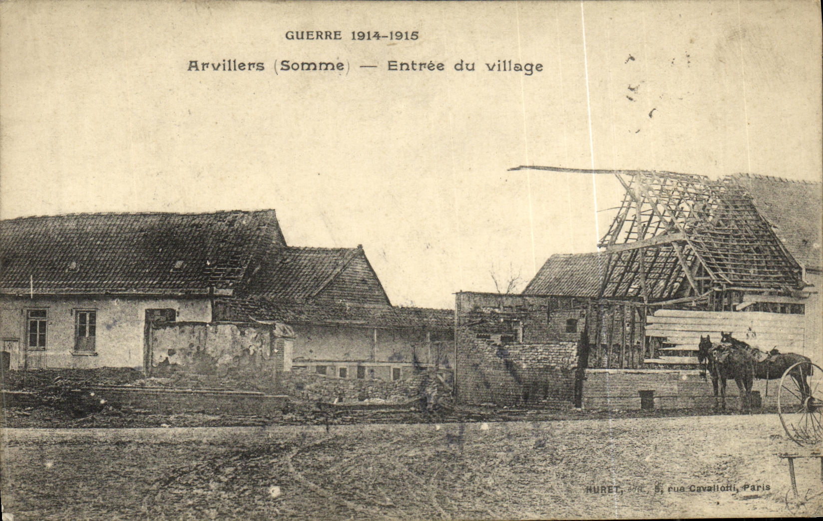 Arvillers (Somme) — Entrée du village — HURET, 5 rue Cavalotti, Paris